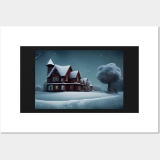 Winter landscape Posters and Art